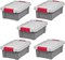 IRIS USA 3 Gallon Lockable Storage Totes with Lids, 5 Pack, Heavy-Duty Durable Stackable Containers, Large Garage Organizing Bins Moving Tubs, Rugged Sturdy Equipment Utility Tool Box, Gray
